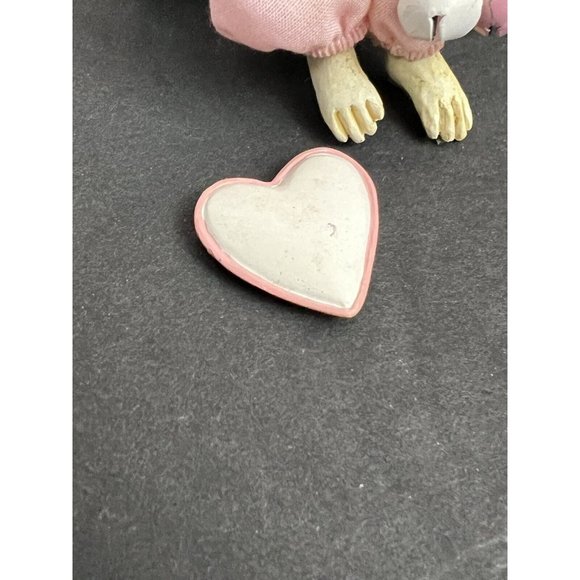 Vtg Kurt Adler Jingle‎ Bell Mouse Ornament with Heart Ceramic Anthropomorphic - Picture 3 of 7